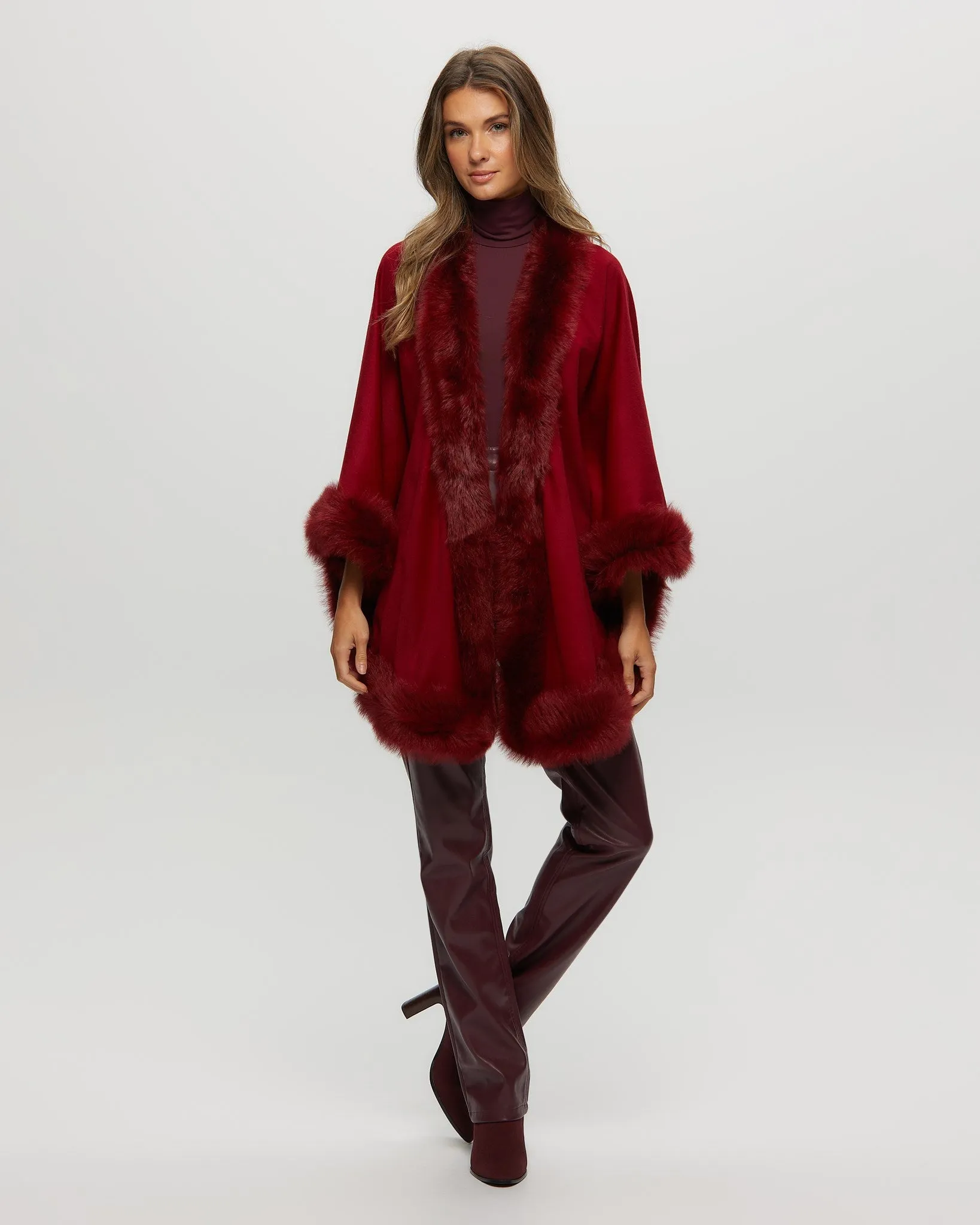 Select Cashmere Capelet with Toscana Shearling Lamb Trim