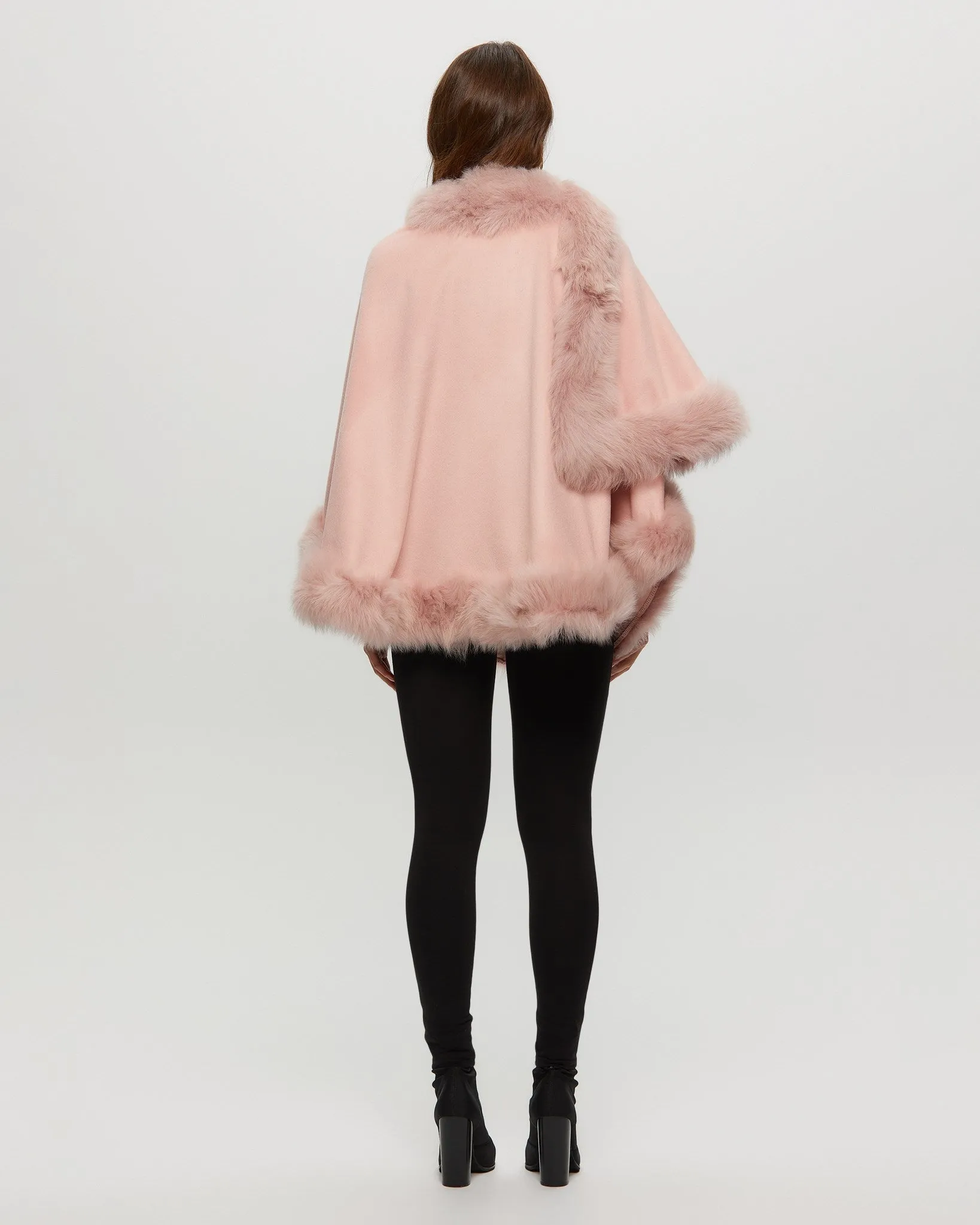 Select Cashmere Capelet with Toscana Shearling Lamb Trim