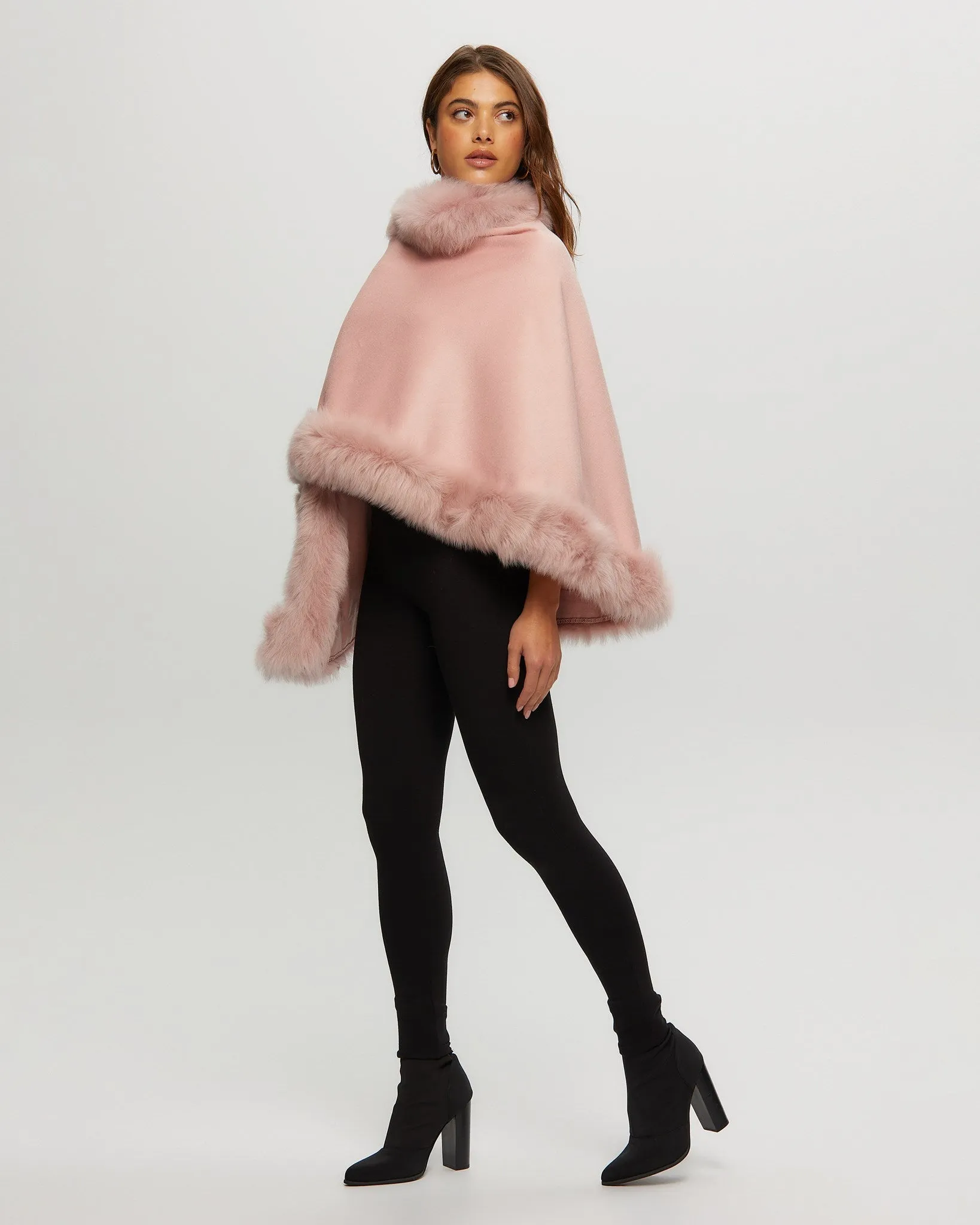 Select Cashmere Capelet with Toscana Shearling Lamb Trim