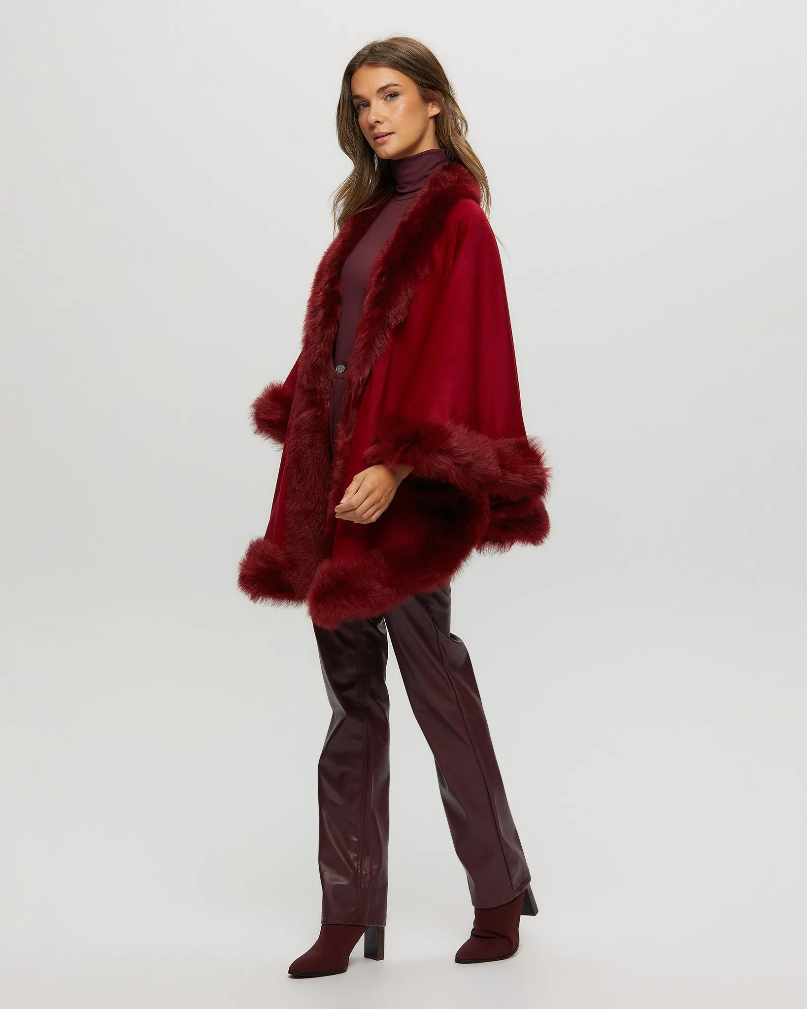 Select Cashmere Capelet with Toscana Shearling Lamb Trim