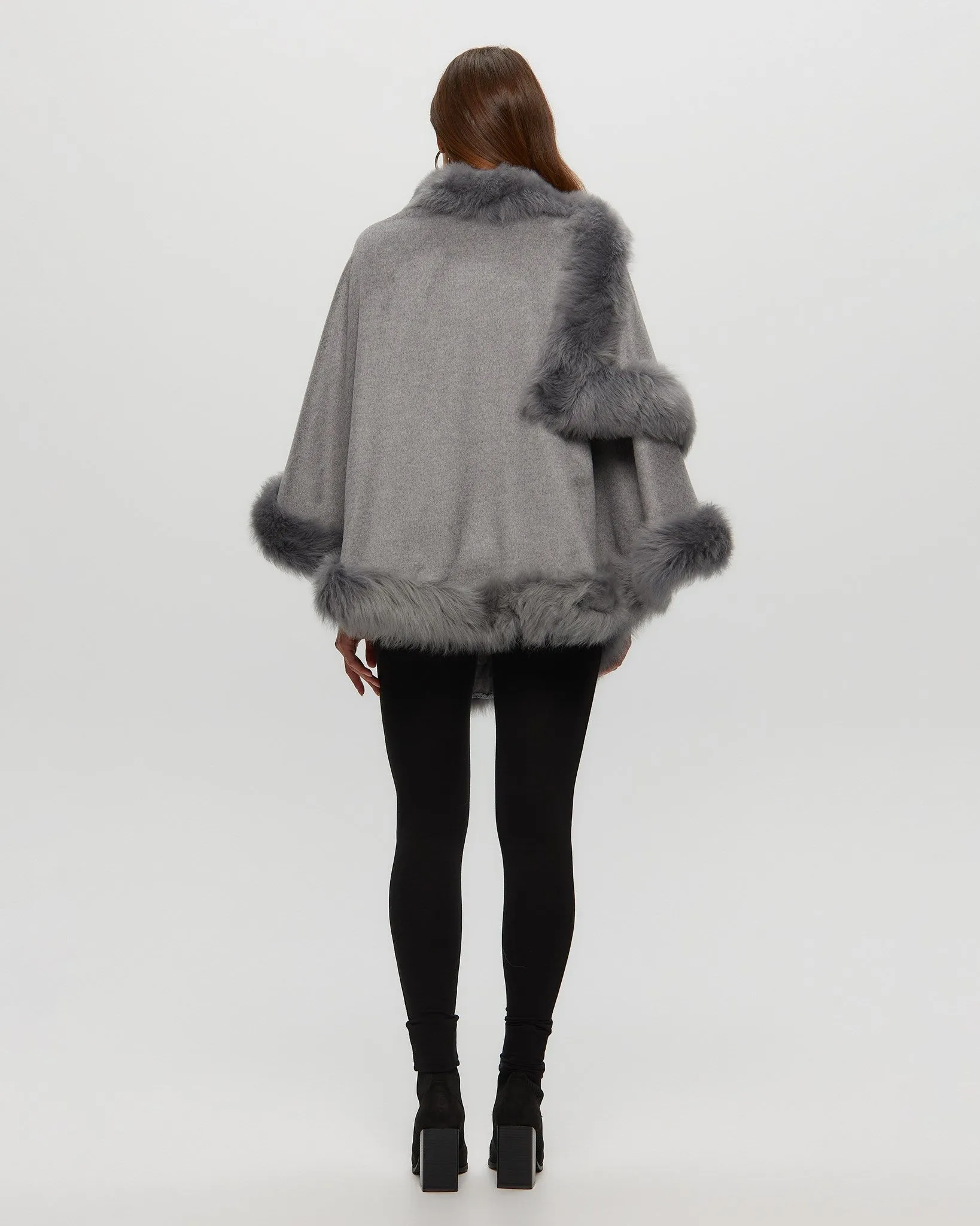 Select Cashmere Capelet with Toscana Shearling Lamb Trim