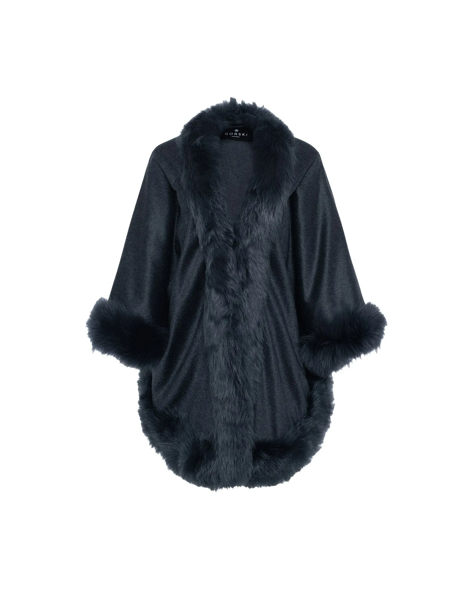 Select Cashmere Capelet with Toscana Shearling Lamb Trim