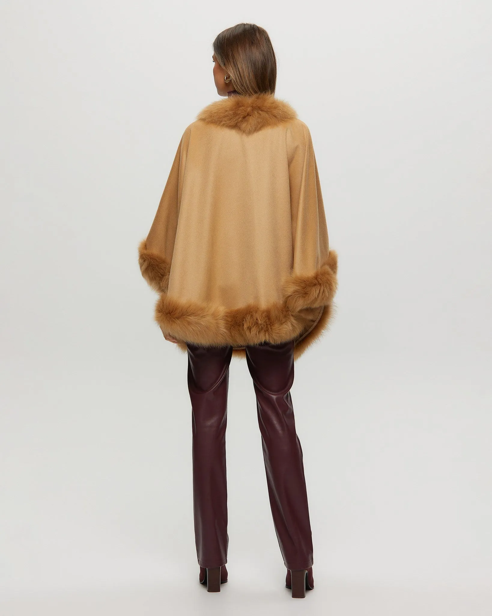 Select Cashmere Capelet with Toscana Shearling Lamb Trim