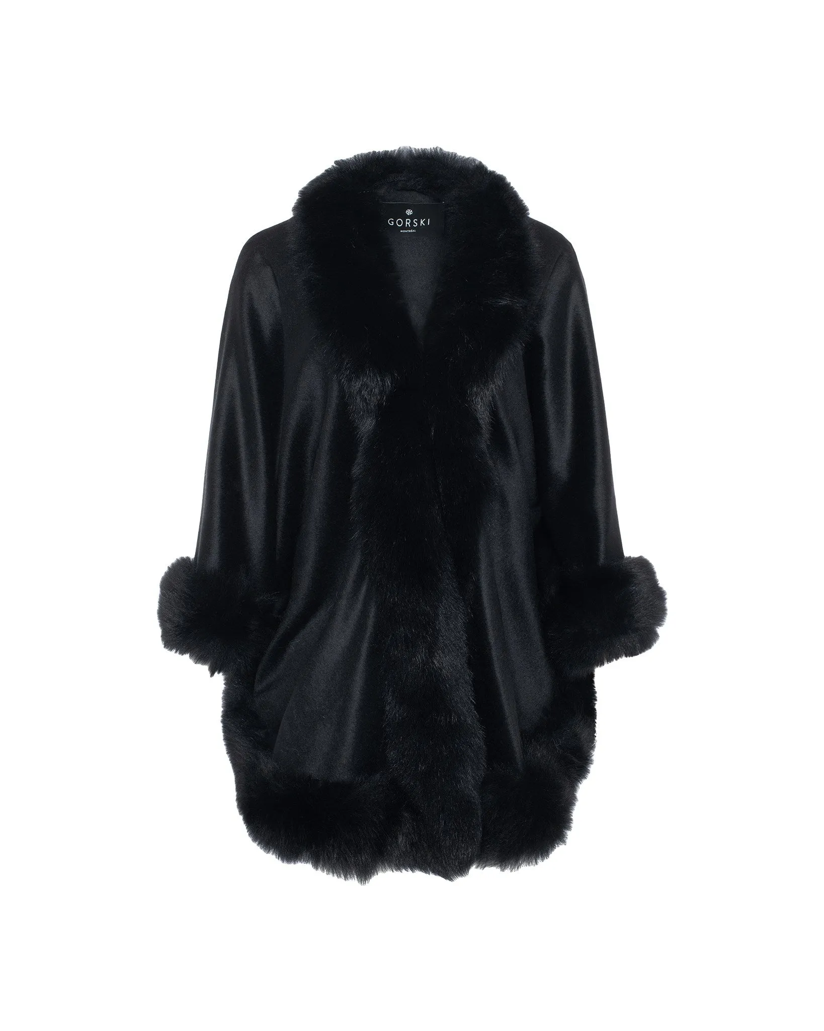 Select Cashmere Capelet with Toscana Shearling Lamb Trim