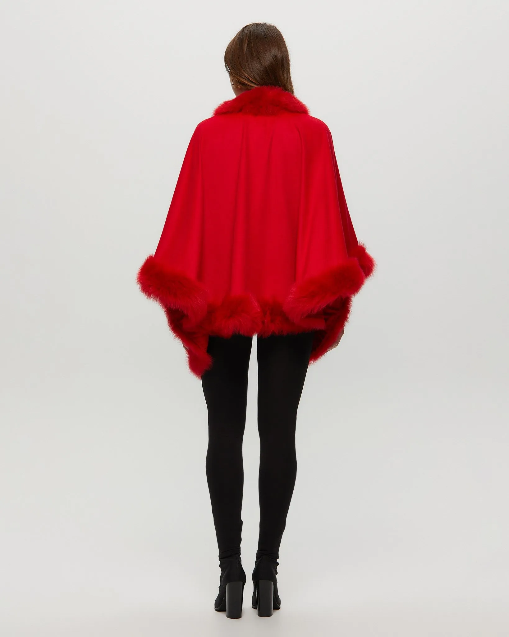 Select Cashmere Capelet with Toscana Shearling Lamb Trim