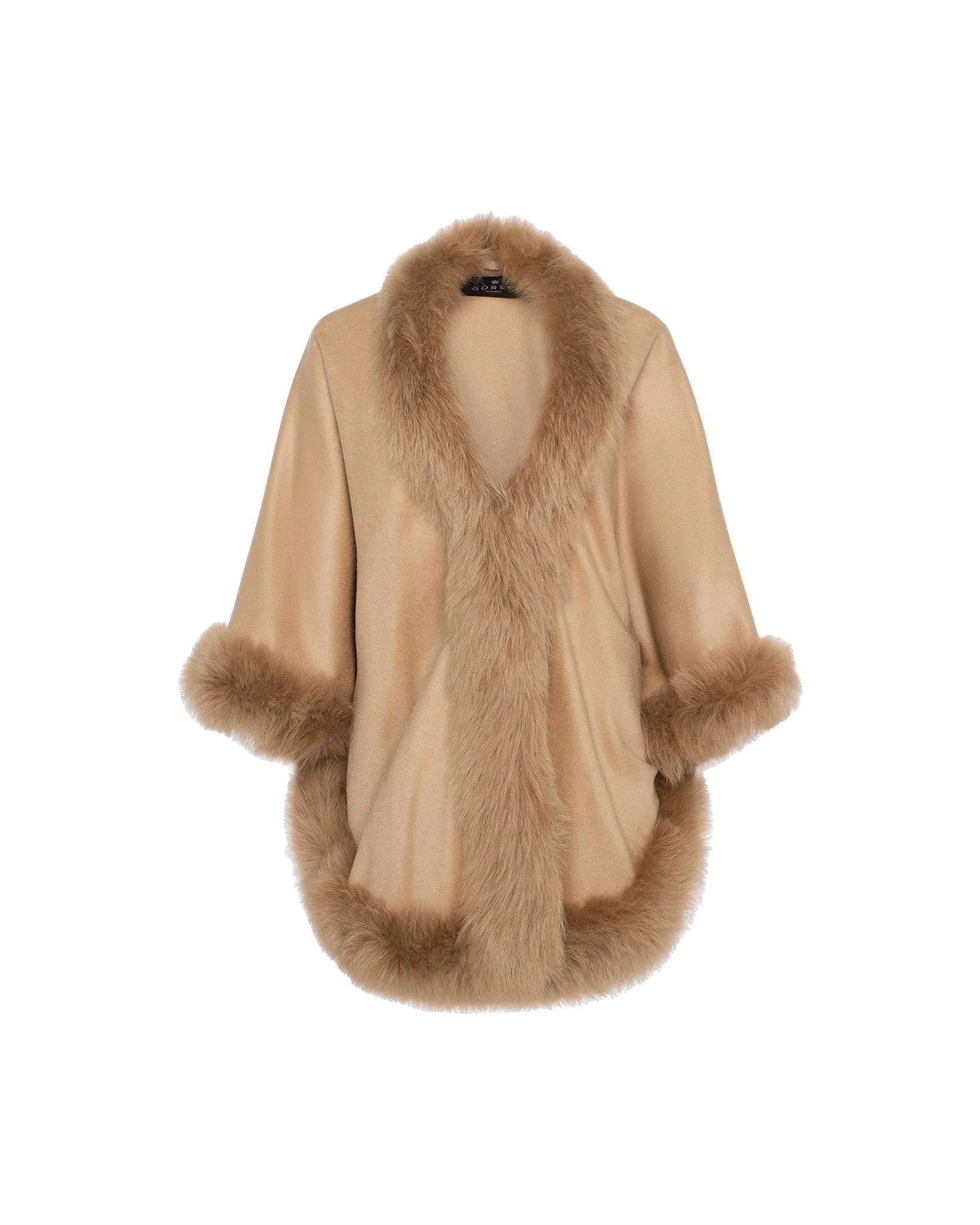 Select Cashmere Capelet with Toscana Shearling Lamb Trim