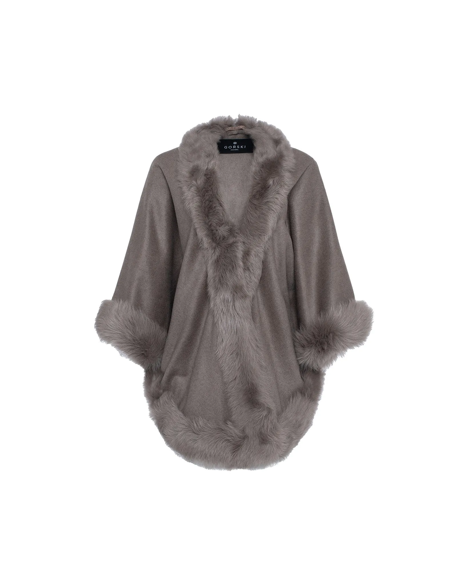 Select Cashmere Capelet with Toscana Shearling Lamb Trim