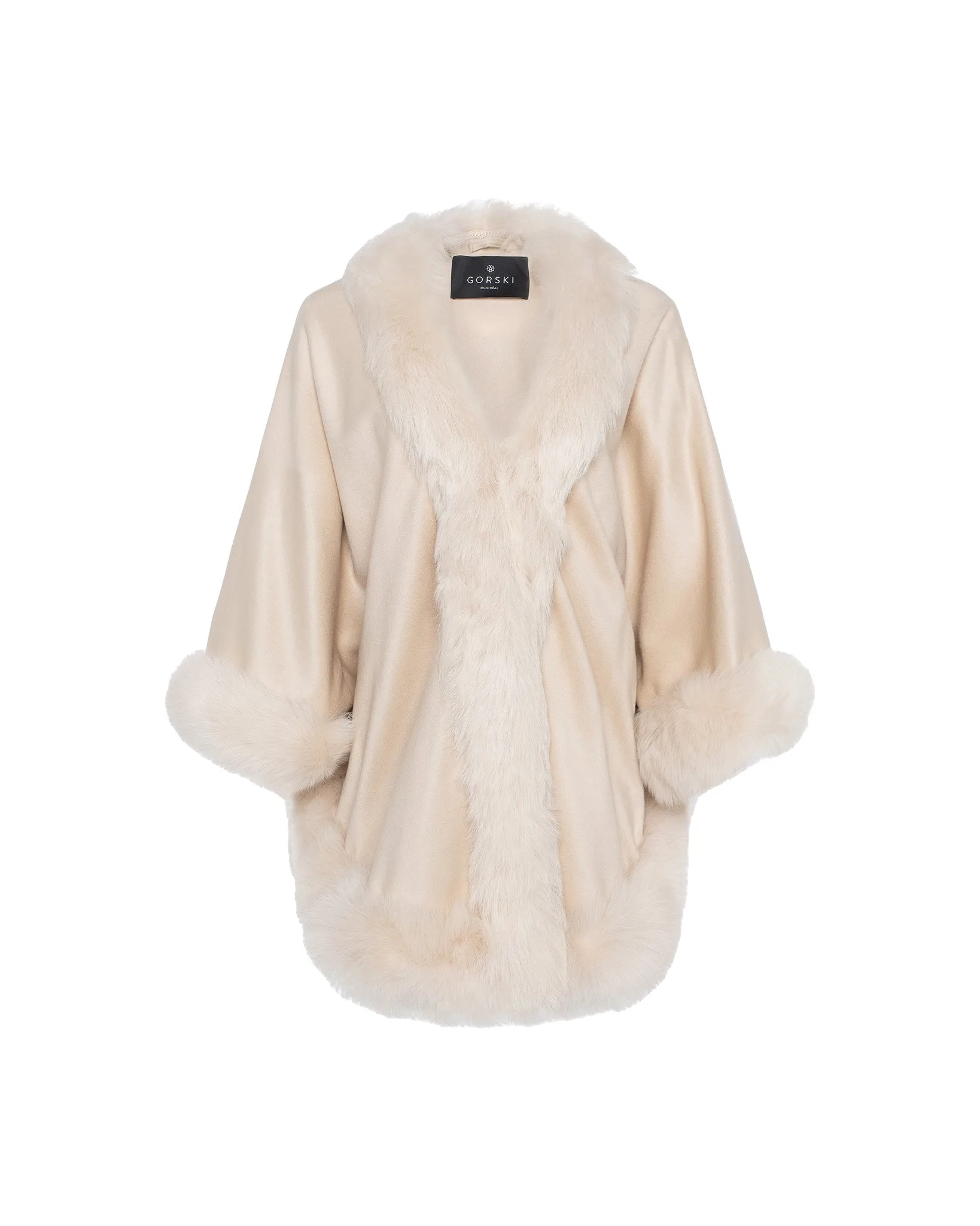 Select Cashmere Capelet with Toscana Shearling Lamb Trim