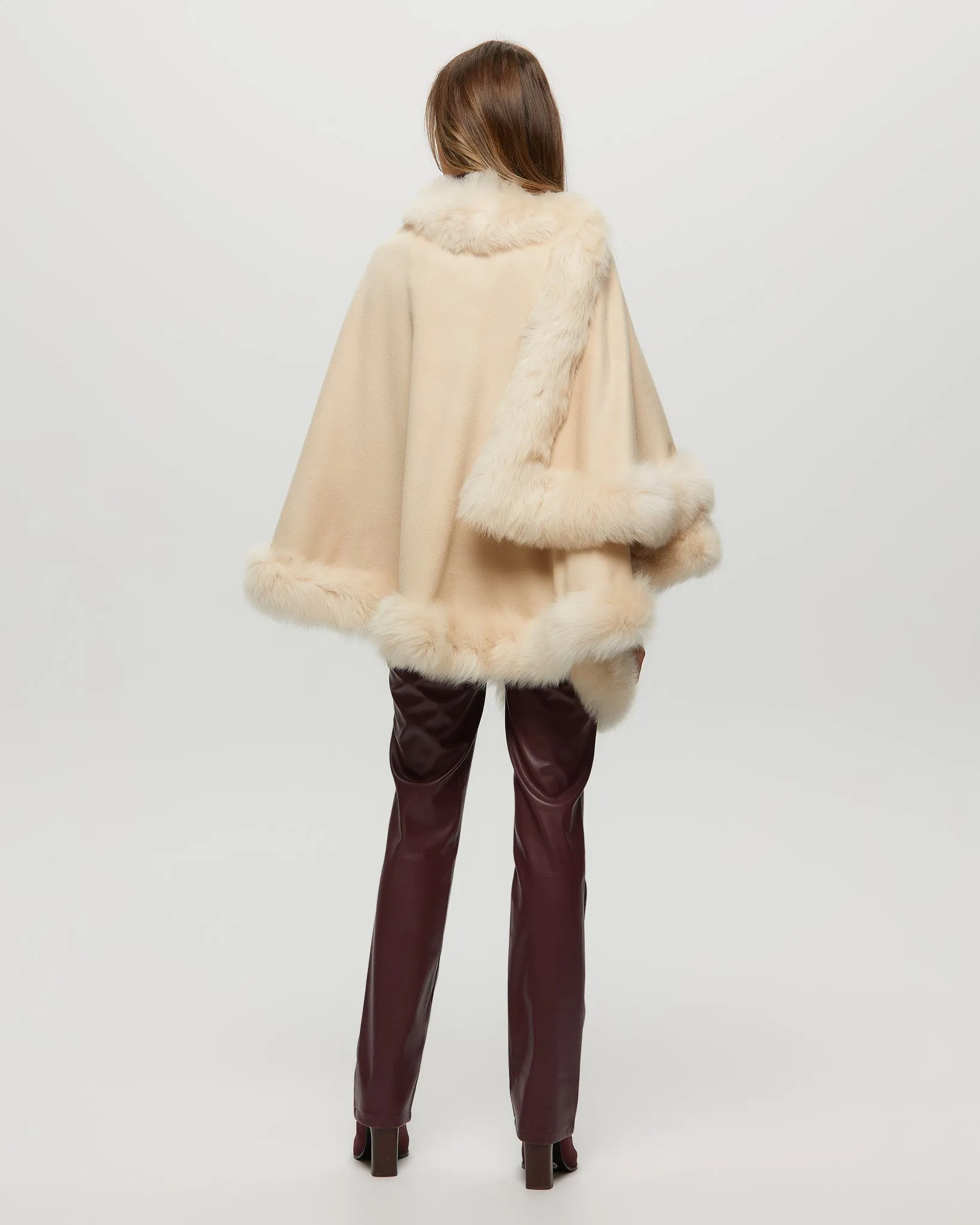 Select Cashmere Capelet with Toscana Shearling Lamb Trim