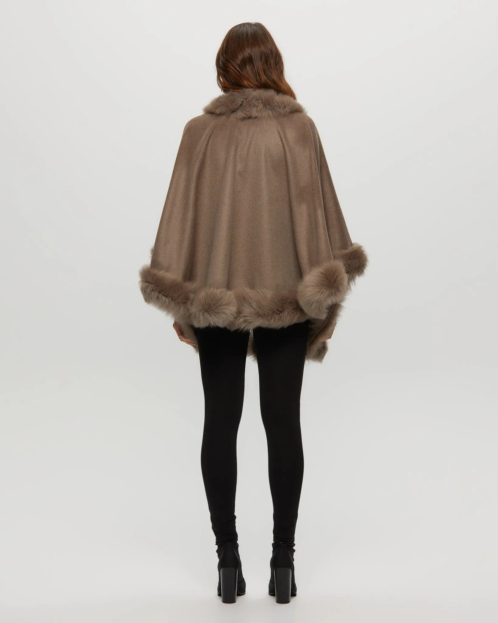 Select Cashmere Capelet with Toscana Shearling Lamb Trim