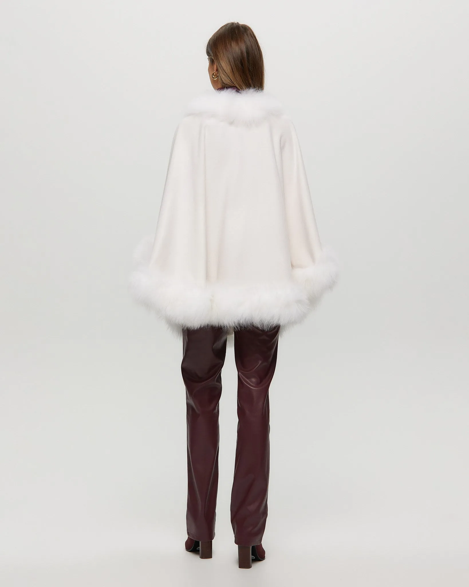 Select Cashmere Capelet with Toscana Shearling Lamb Trim