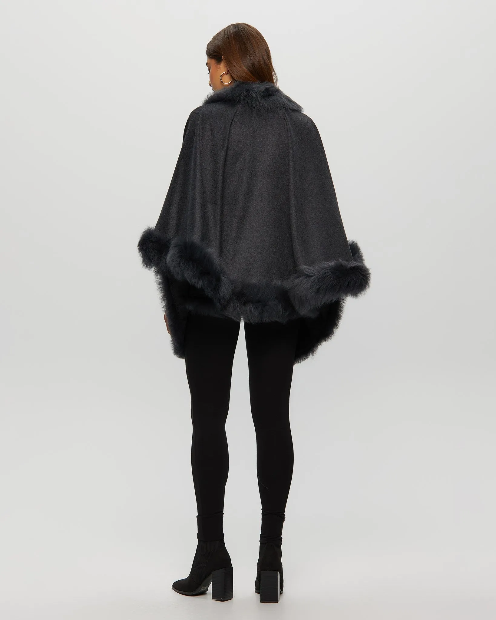 Select Cashmere Capelet with Toscana Shearling Lamb Trim