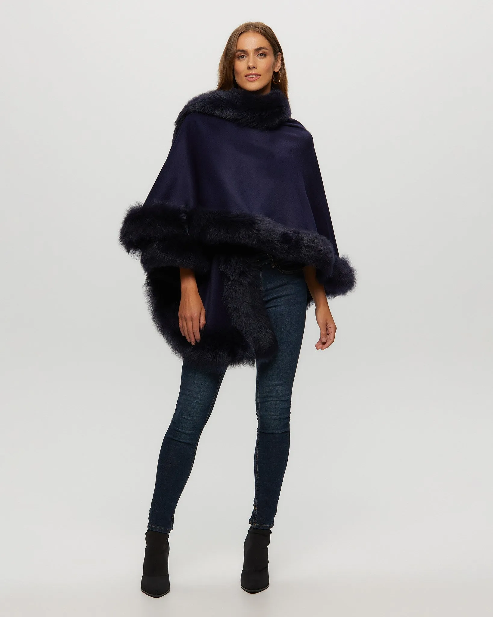 Select Cashmere Capelet with Toscana Shearling Lamb Trim