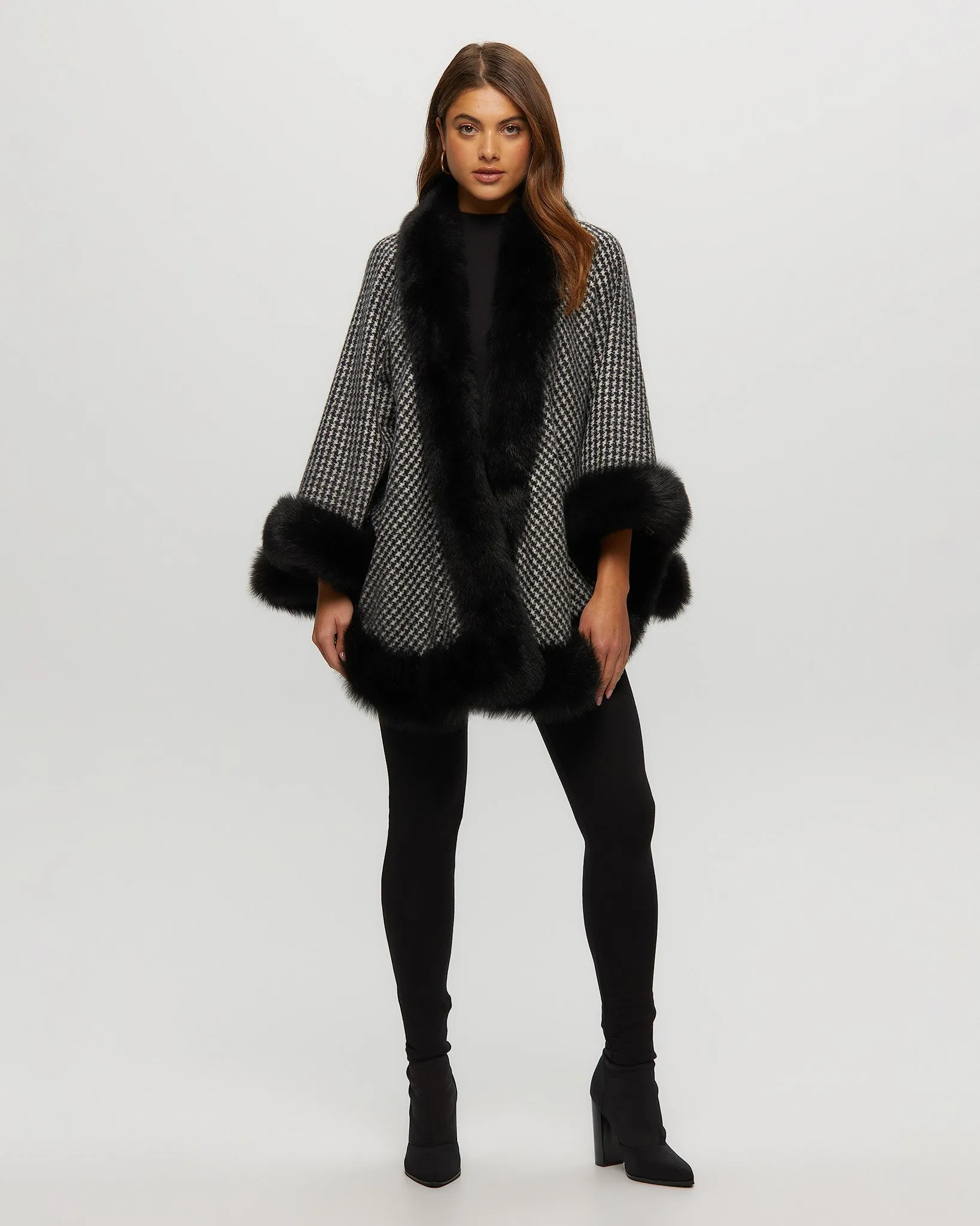 Select Cashmere Capelet with Toscana Shearling Lamb Trim