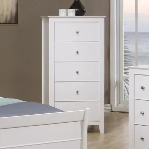 Selena 5-drawer Chest Cream White