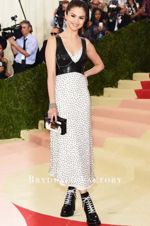 Selena Gomez Polka Dot Black White 2016 Met Gala Dress