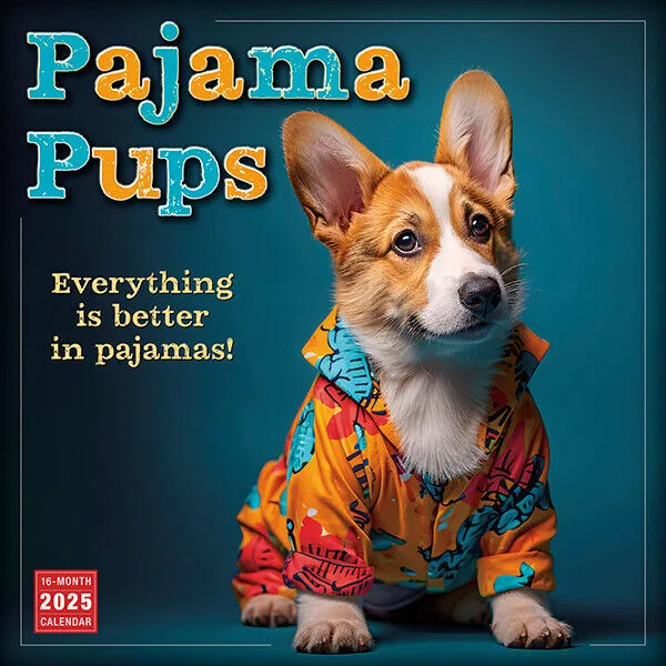 Sellers Publishing Pajama Pups 2025 12 x 12 Wall Calendar