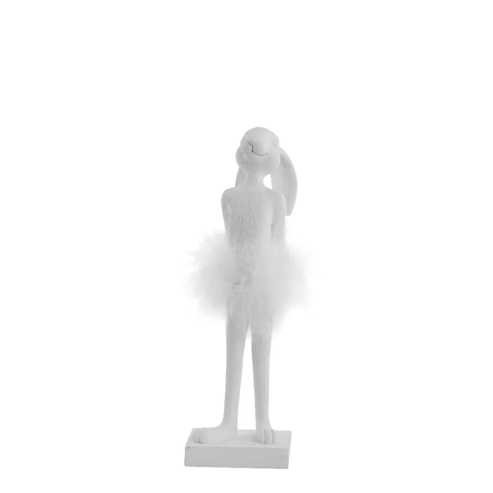 Semilla Easter bunny with feathers 26.8 cm. white