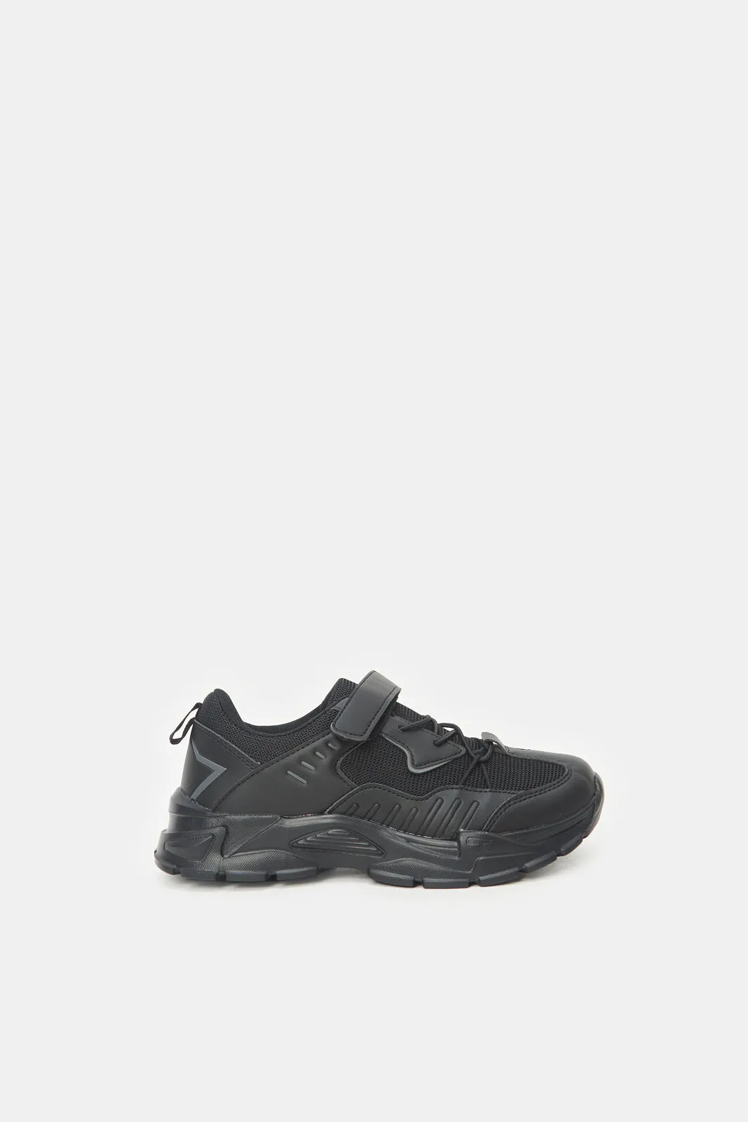 Senior Boys Black Chunky Sneakers