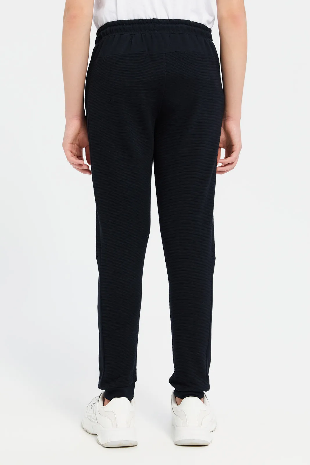 Senior Boys Black Ottoman Active Pants