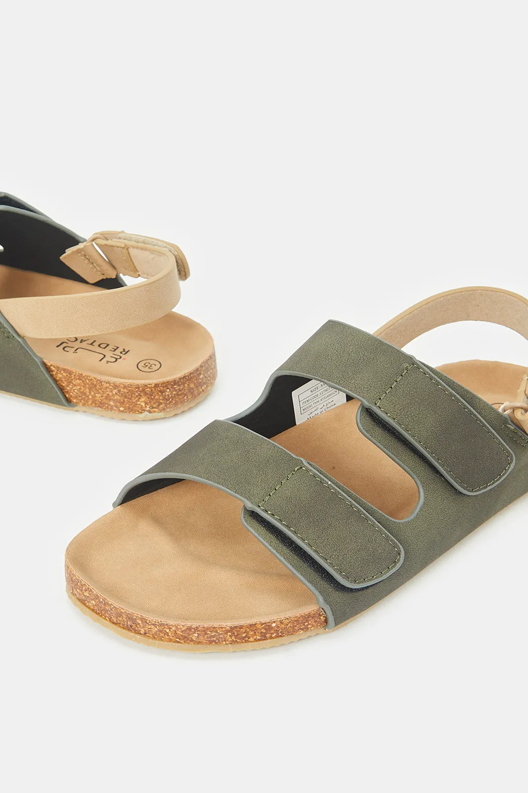 Senior Boys Olive Cork Sandals