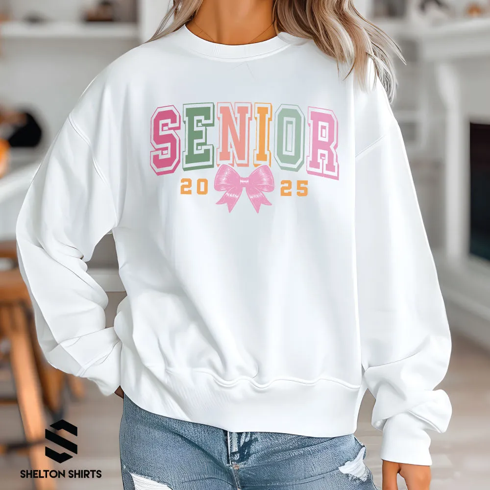 Senior Coquette Bow Class of 2025 Graduation Shirt