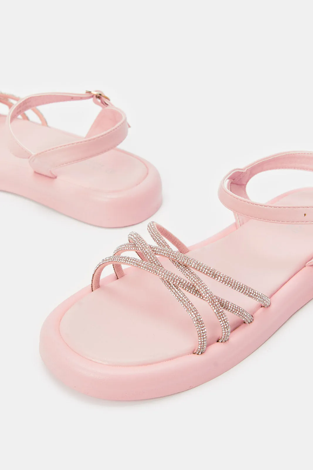 Senior Girls Pink Chunky Sandal