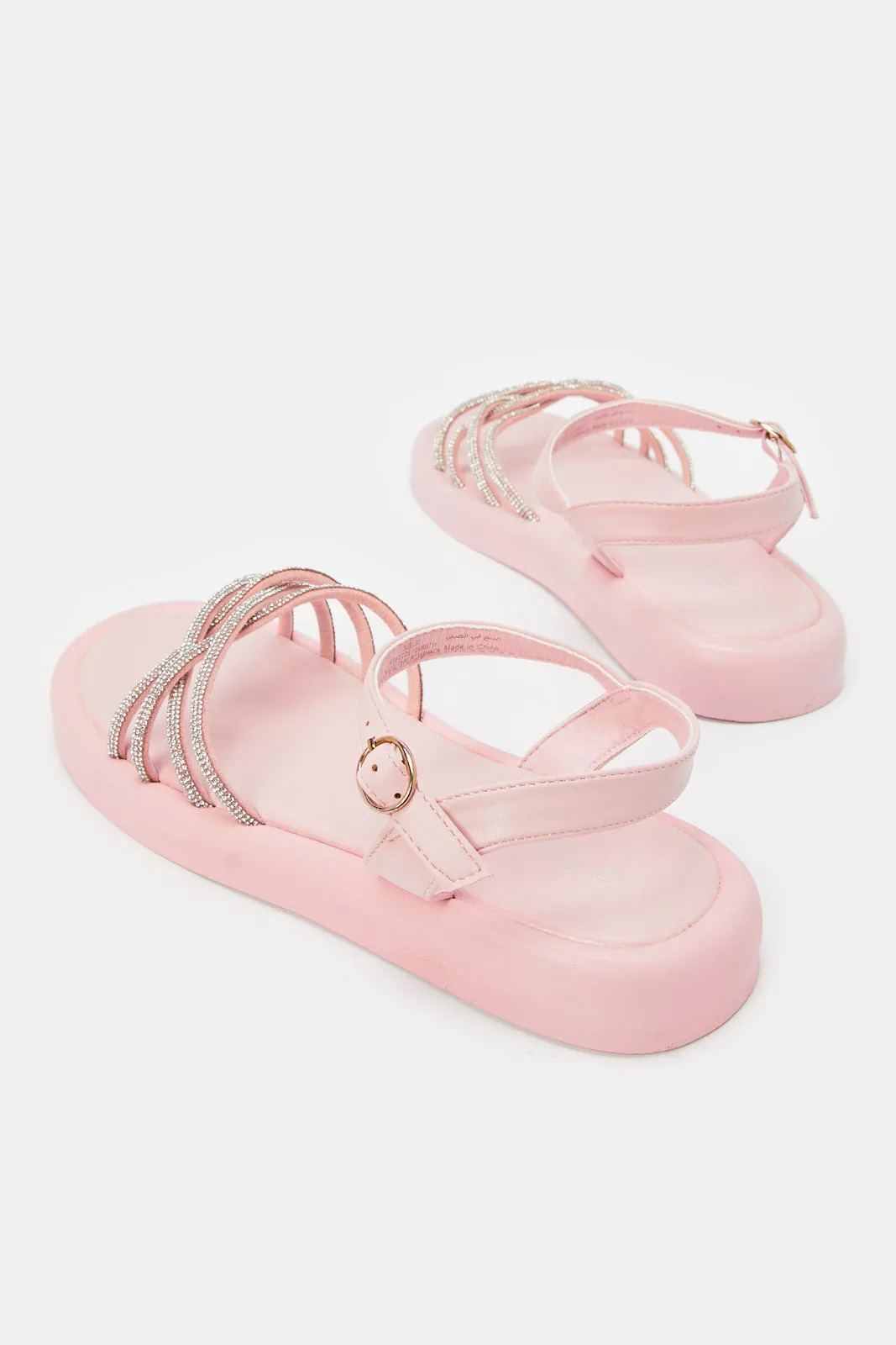 Senior Girls Pink Chunky Sandal