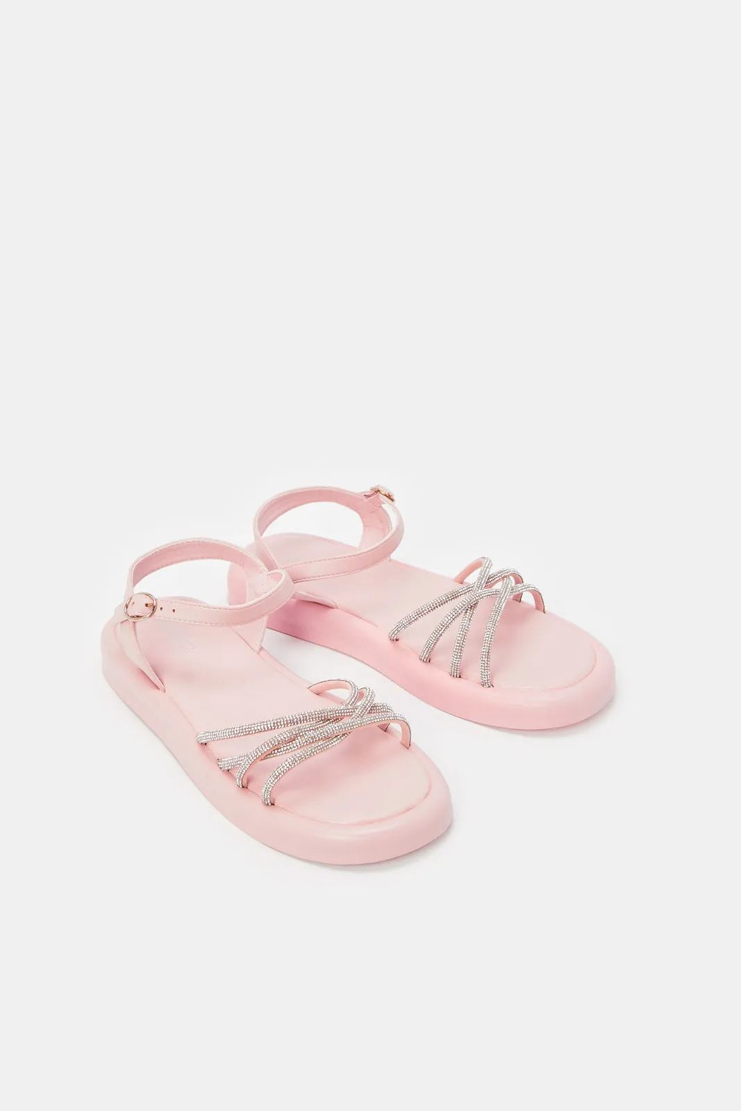 Senior Girls Pink Chunky Sandal