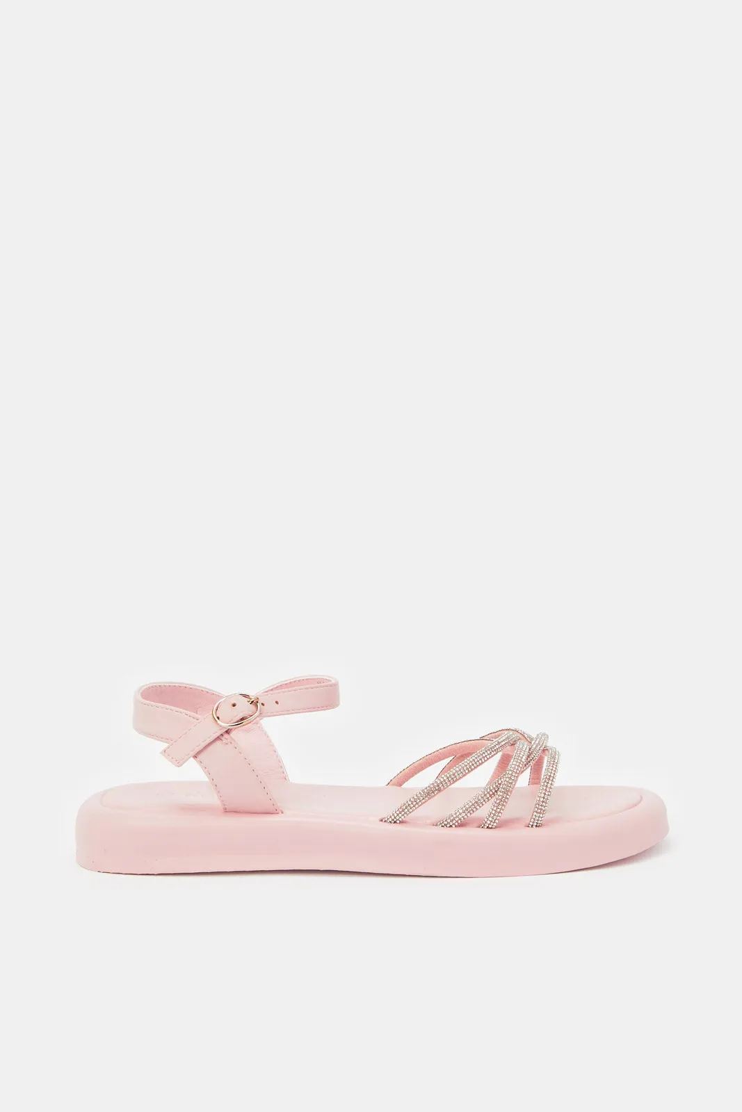 Senior Girls Pink Chunky Sandal