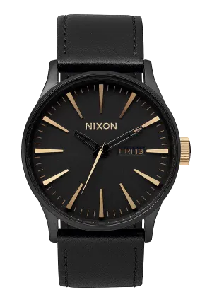 Sentry Leather - Matte Black / Gold