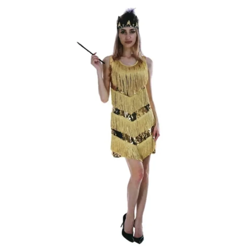 Sequin 1920's Dress with Fringing - Assorted Colours