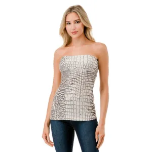 Sequin Alligator Print - Tube Top