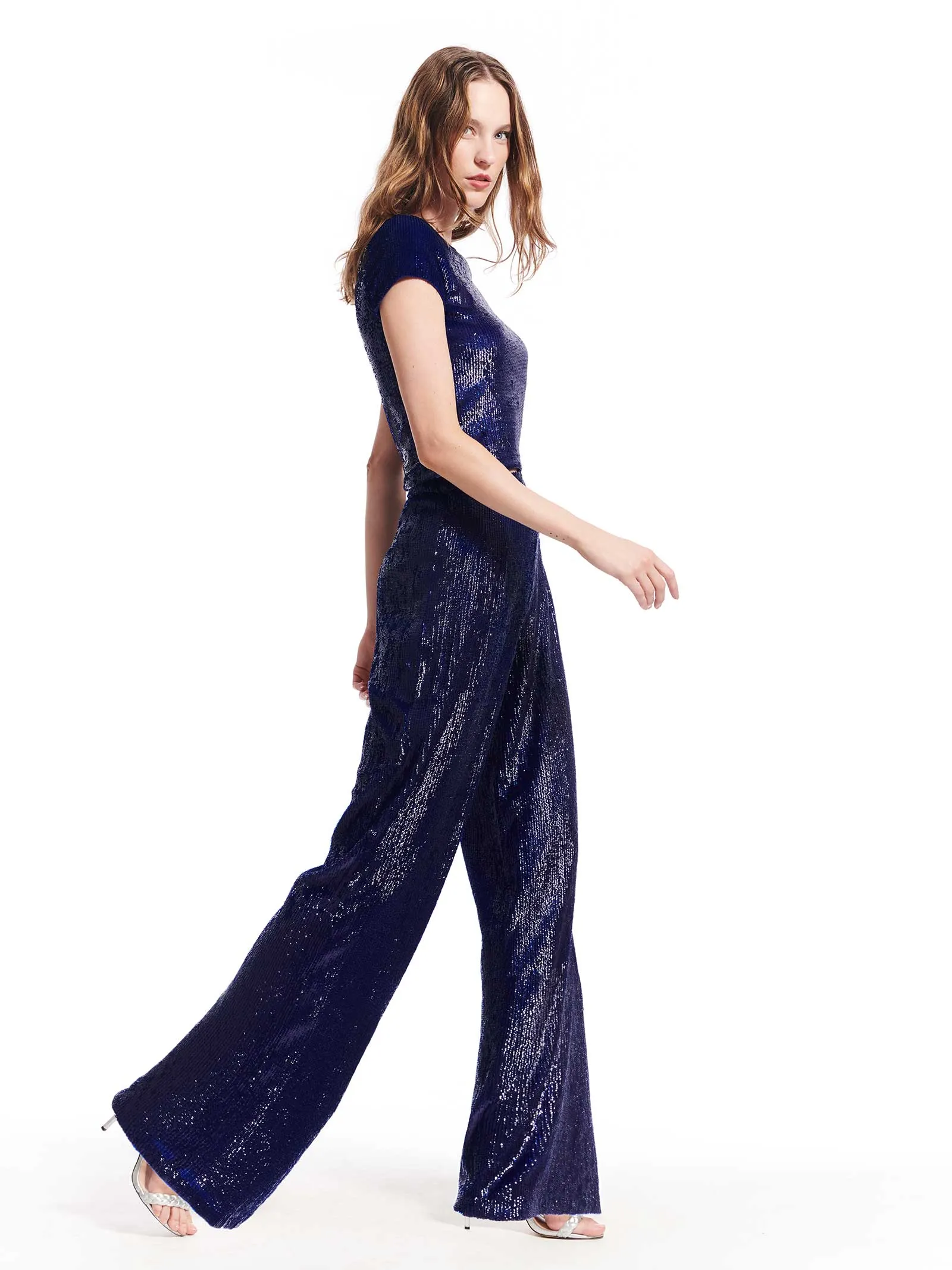 Sequin Full Palazzo Pant