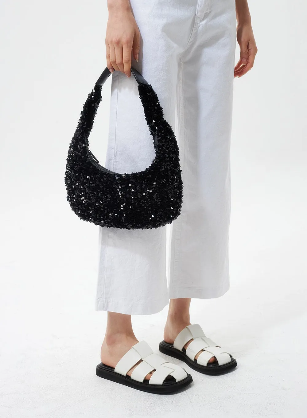 Sequin Half-Moon Bag IU326