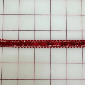 Sequin Trim - 1/2-inch Red and Silver