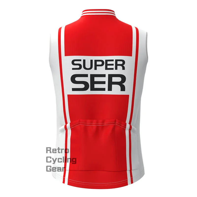 SER White-Red Retro Cycling Vest