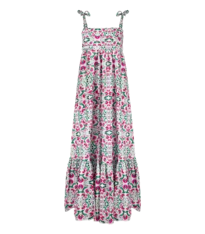 Serafina Long Dress Spring Fuchsia Mix