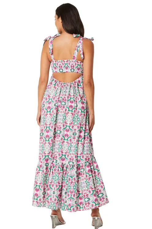 Serafina Long Dress Spring Fuchsia Mix