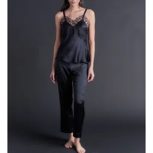 Serena Pajama Pant in Black Silk Charmeuse