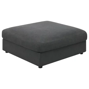 Serene Upholstered Rectangular Ottoman Charcoal