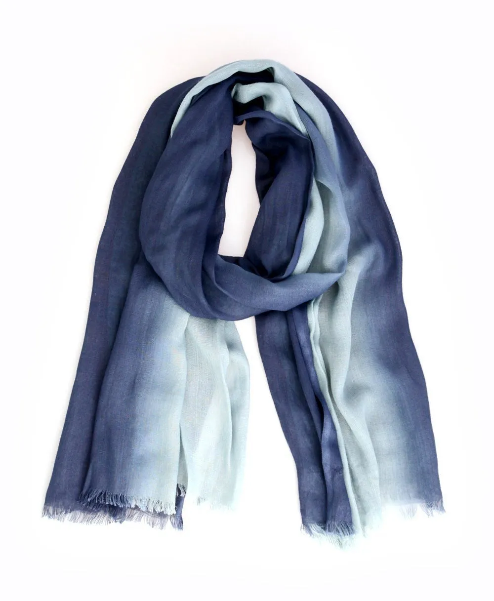 Serenity Ocean Blue Ombre Scarf