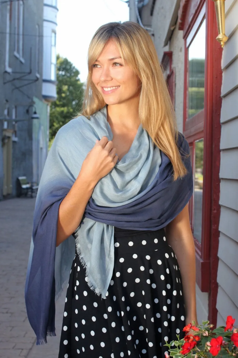 Serenity Ocean Blue Ombre Scarf