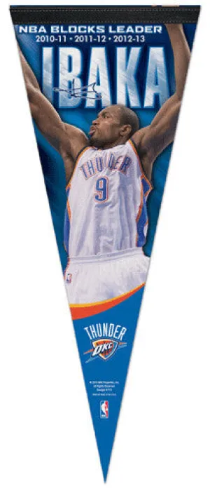 Serge Ibaka "Block Star" Oklahoma City Thunder Premium Felt Pennant - Wincraft 2013