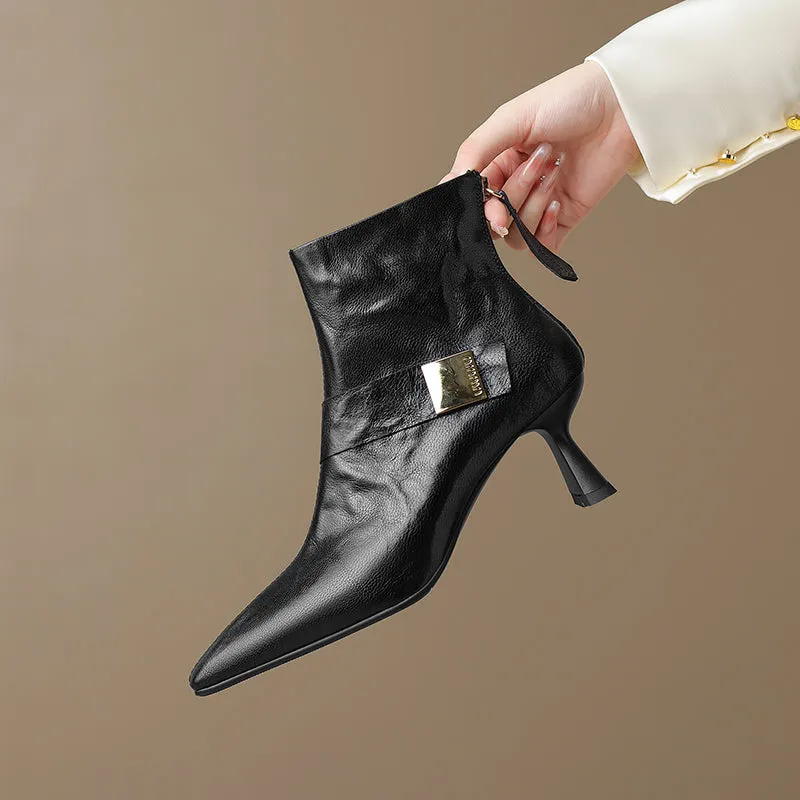 SerpentLuxe Chic Square Toe Zipper Ankle Boots