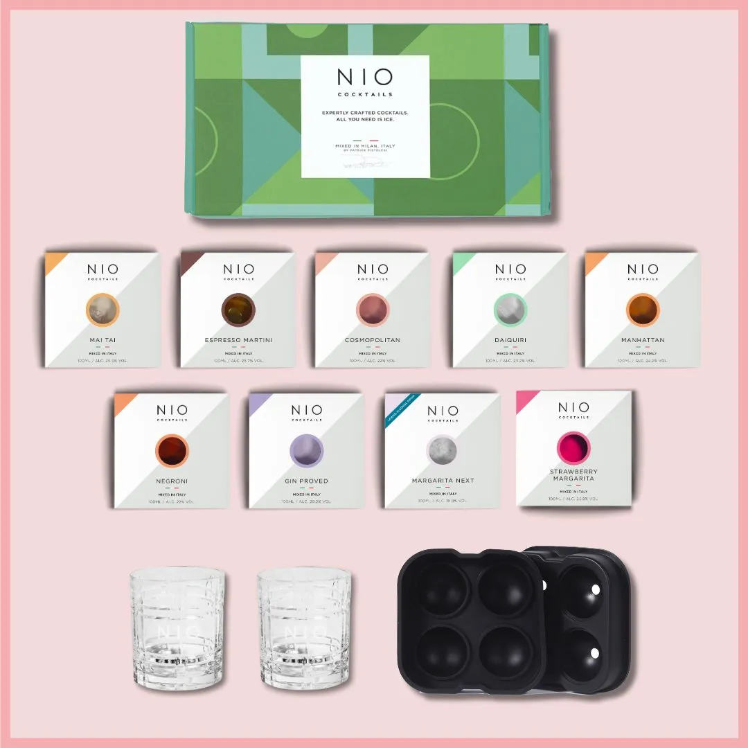 Serve the moment kit: 9 cocktails   2 tumblers and 1 ice mould FREE (25% Off)