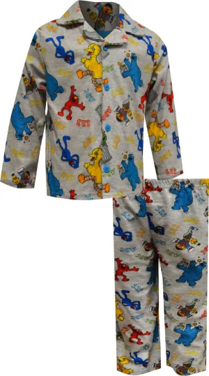 Sesame Street Friends Traditional Flannel Toddler Pajamas