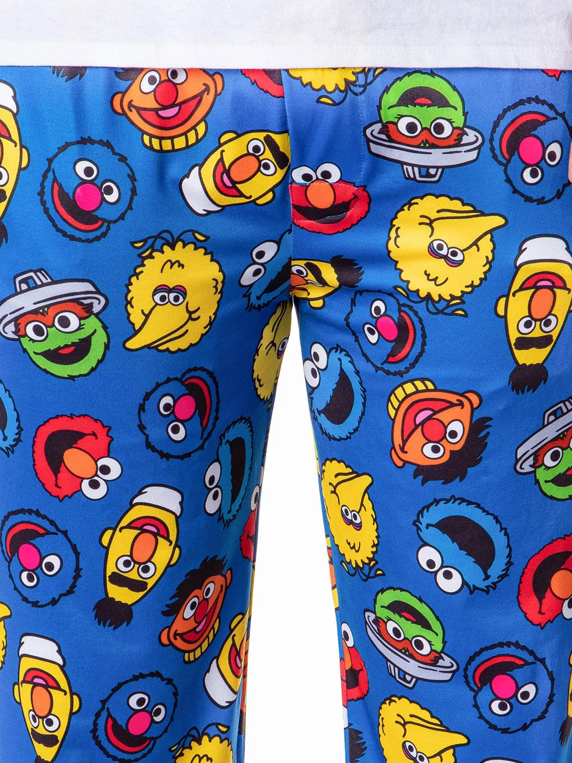 Sesame Street Men's Allover Character Head Adult Lounge Pajama Pants