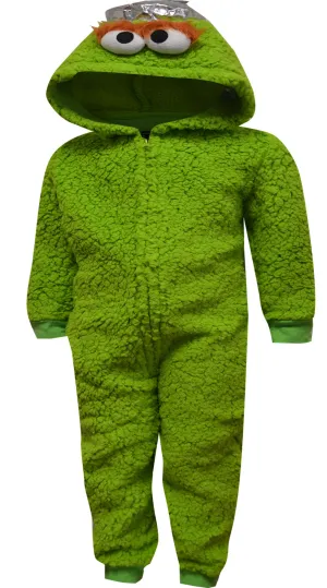 Sesame Street Oscar the Grouch Hooded Union Suit Toddler Pajama