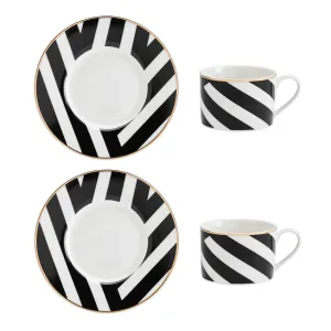 Set de 2 tazas de te y plato a conjunto.